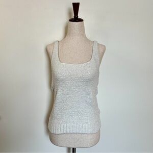 SKIMS White Knitted Fuzzy Teddy Tank Top Size: L/XL